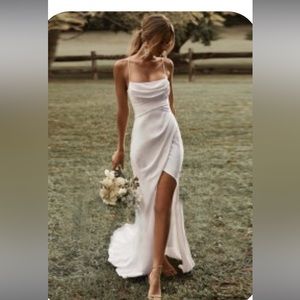 Hebeoa sheath column wedding dress